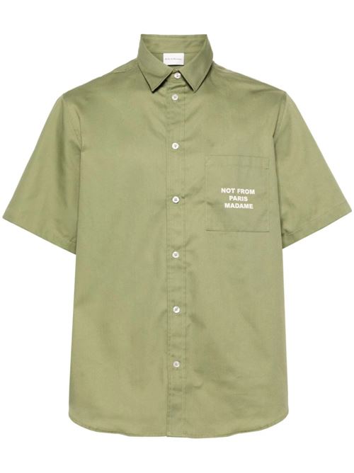 Olive green twill men's shirt DRÔLE DE MONSIEUR | SH128PL004LKK